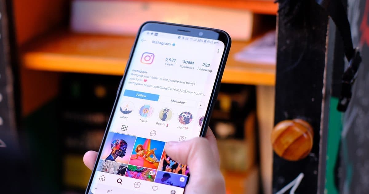 a person viewing Instagram reels on a cell phone