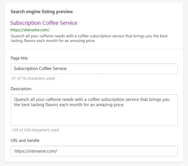 Shopify Title Tags & Meta Descriptions