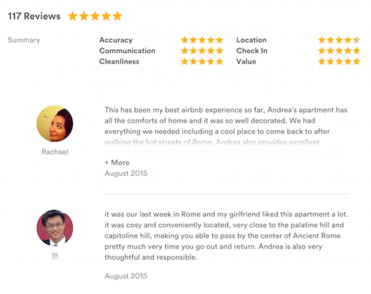 Customer testimonials and reviews displayed on a product page.