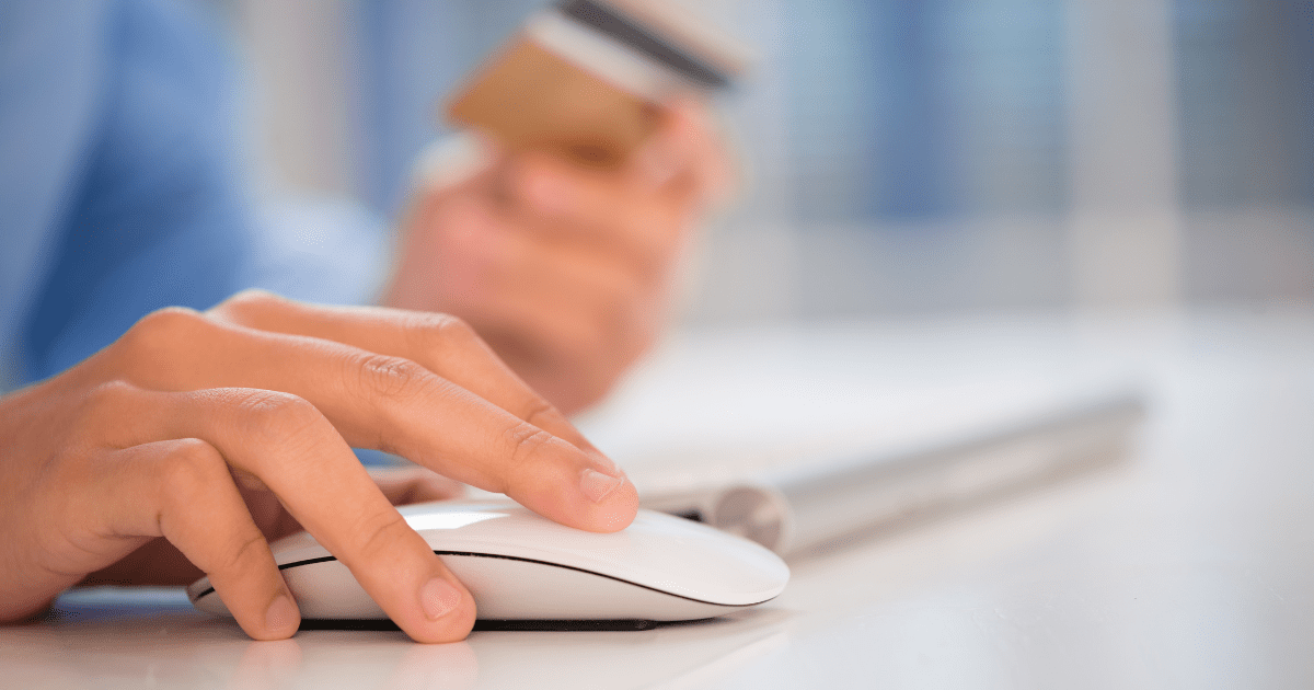 person clicking affiliate link to make a purchase