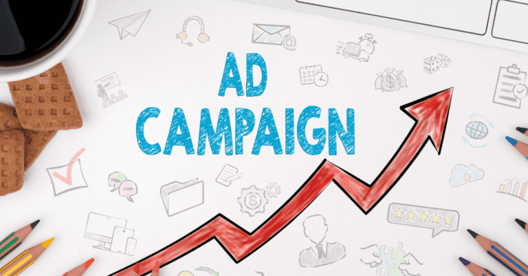 a chalkboard with graphics related to a facebook ad