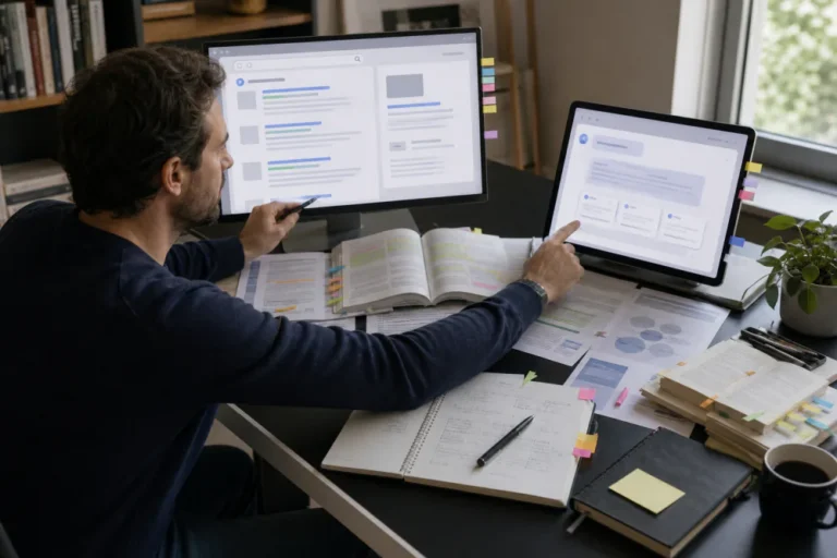 Search strategist comparing traditional SEO and generative engine optimization