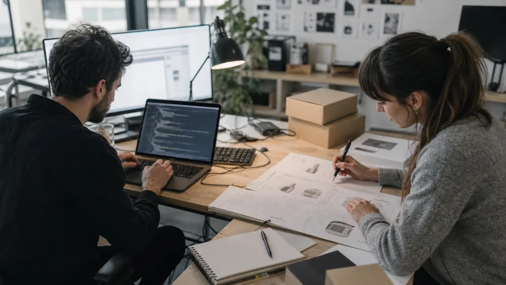 SEO agency team implementing technical and content improvements for an online store